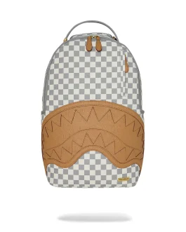 MOCHILA DE CUADROS CREMA EN RELIEVE